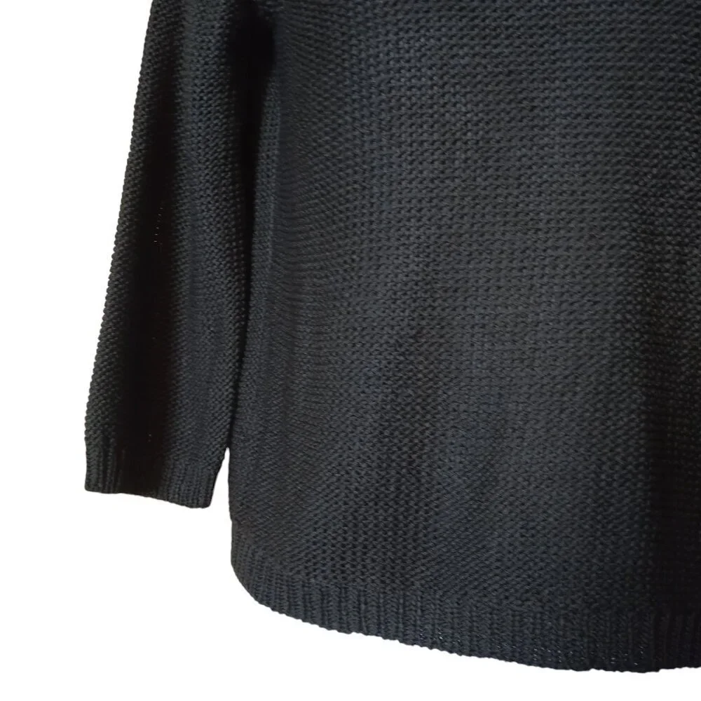 H&M Basic Women's XS 3/4 Sleeve Open Knit Pullover Green Sweater Casual